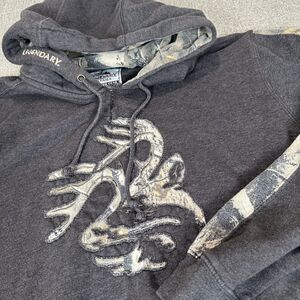 Legendary Whitetails The Outfitter Camo Hoodie Men's Deer Sweatshirt Gray Large